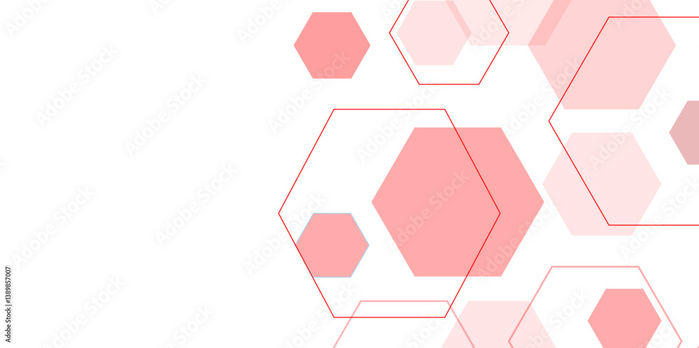 Aufkleber abstract geometric red texture background red hexagon 3d background texture. 3d rendering illustrati