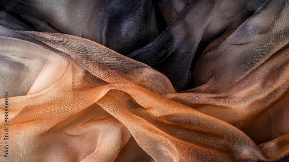 Poster abstract flowing lines of orange and blue create dynamic wave patterns on a light background elegant