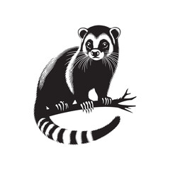 Minimalist Civet Vector - Civet Silhouette - Illustration of Civet - Civet Animal Design.