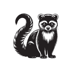 Minimalist Civet Vector - Civet Silhouette - Illustration of Civet - Civet Animal Design.