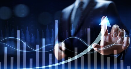 Business Growth and Data Trends Illustrated with Interactive Analytics.