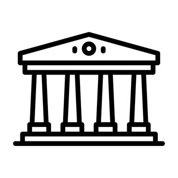 recommend clip art: greek building outline icon. architecture black line illustration.