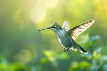 Naklejka premium Hummingbird in Mid-Air Flight