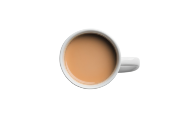 Warm comforting cup of tea perfect morning brew simple white mug overhead shot soft lighting