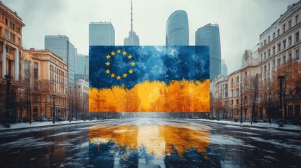 Fototapeta premium Flag Waving in the Wind