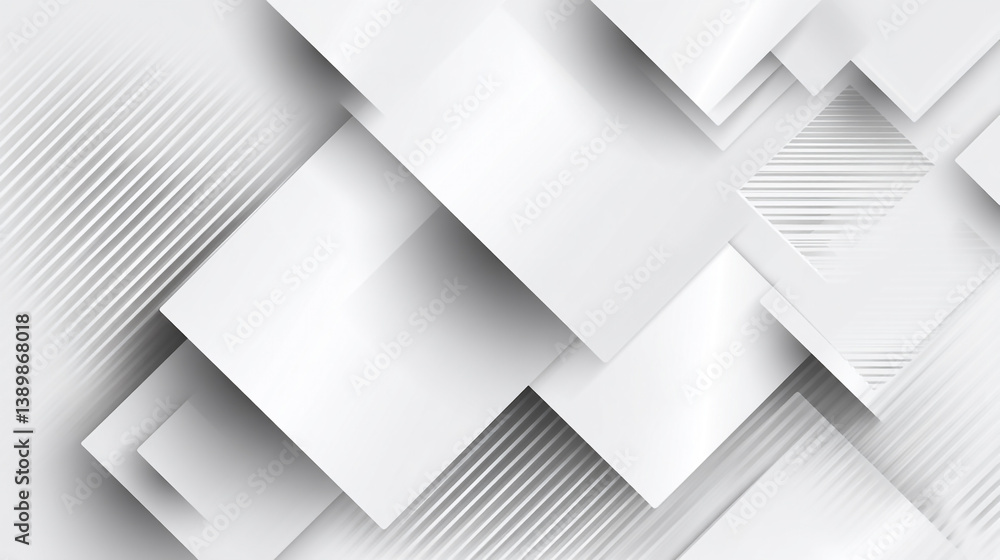 Poster grey white abstract background geometry shine white abstract geometric rectangular parallelepiped ba