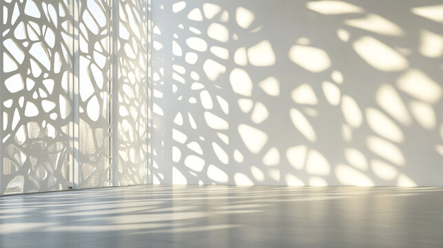A clean, white room with sunlight streaming in through the window Vintage white room with door and window in new home