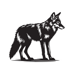 Coyote Silhouette - Minimalist Coyote Animal Design - Coyote Vector - Illustration Of Coyote.