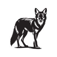 Coyote Silhouette - Minimalist Coyote Animal Design - Coyote Vector - Illustration Of Coyote.