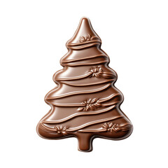 Christmas Tree Shaped Milk Chocolate Isolated on Transparent Background