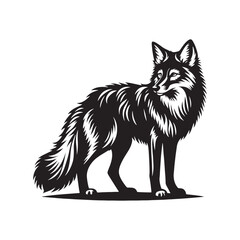 Coyote Silhouette - Minimalist Coyote Animal Design - Coyote Vector - Illustration Of Coyote.