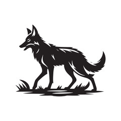 Obraz premium Coyote Silhouette - Minimalist Coyote Animal Design - Coyote Vector - Illustration Of Coyote.