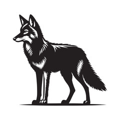 Coyote Silhouette - Minimalist Coyote Animal Design - Coyote Vector - Illustration Of Coyote.