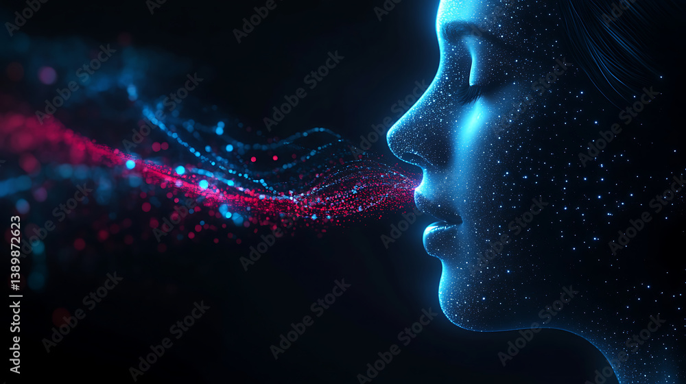 Wall mural an ai powered voice synthesis tool, creating realistic voiceovers for various applications like audi