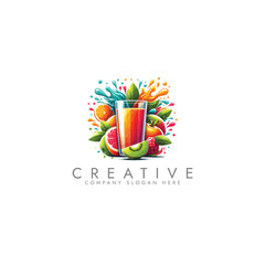 Creative fruit juice logo, Fresh Lemon juice logo design	