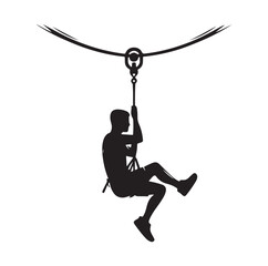 Minimal Zipline silhouette icon.