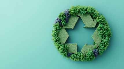 Circular Eco-Friendly Business Concept with Recycling Symbol Wreath