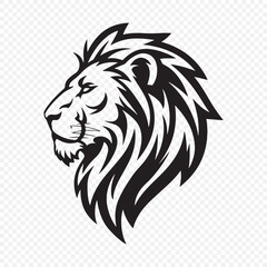 Black lion head vector logo silhouette. Vector illustration eps 10