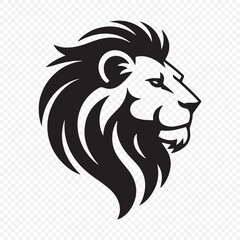 Fototapeta premium Black lion head vector logo silhouette. Vector illustration eps 10
