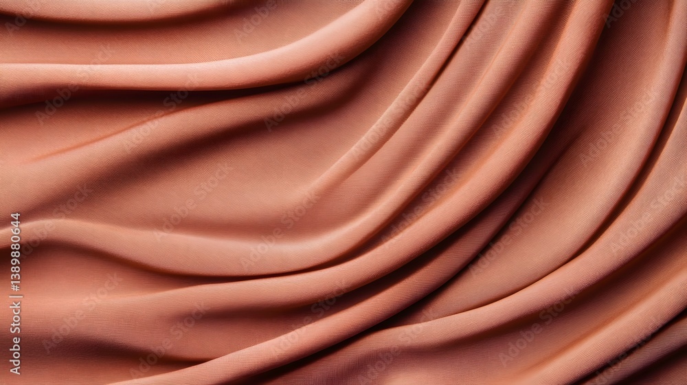 Poster flowing silk-like fabric waves with elegant color blending in modern minimalist design