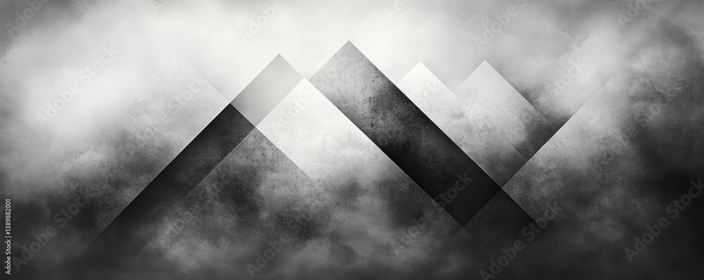 Poster abstract geometric background with black and white triangle layers block shapes elegant texture