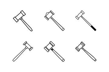 property auction hammer line art vector illustration