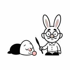rabbit with easter egg