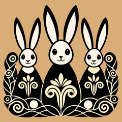 easter bunny with eggs