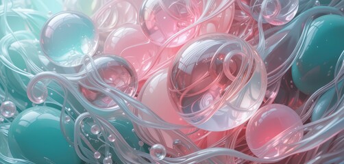 Colorful abstract shapes flowing in a creative art design