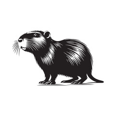 Coypu Silhouette - Minimalist coypu vector - Illustration of Coypu - Animal design.