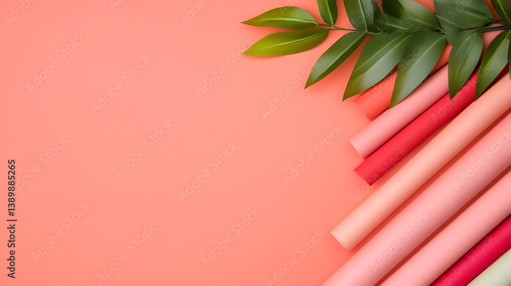 Aufkleber soft peach and coral gradient with delicate warmth in minimalist and modern style