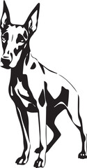 Doberman. Hand drawn vector illustration	