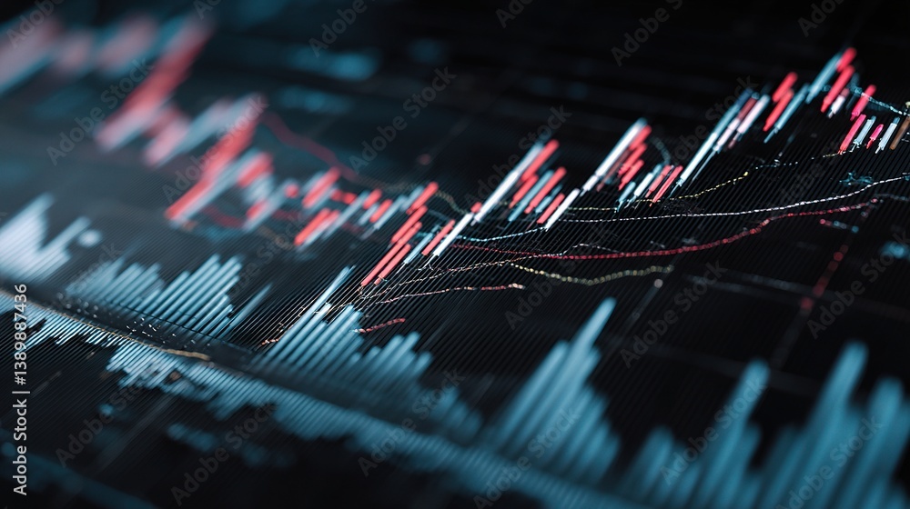 Poster modern financial technology graph for data analysis and insights