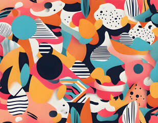 Modern seamless pattern. Creative colorful collage pattern background