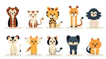 Adorable Safari Animals - Pig, Cat, and Dog in Lush Jungle Environment