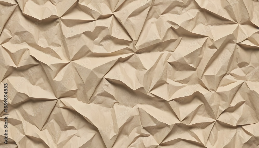 Poster crumpled beige paper background texture shows depth, and visual interest for graphic projects. the s