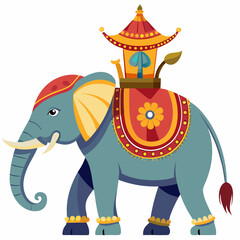 Fototapeta premium elephant cartoon with a white background