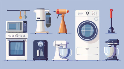 Professional Illustration of Modern Kitchen Appliances for Culinary Design Projects