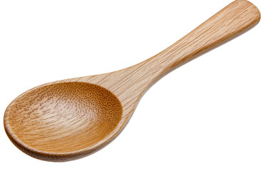 Rustic wooden spoon with smooth finish and natural grain patterns perfect for cooking and serving delicious meals, isolated a transparent background.
