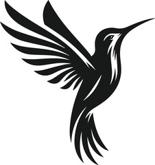Fototapeta premium Hummingbird silhouette vector