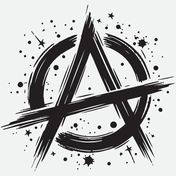 Hand drawn flat design anarchy symbol