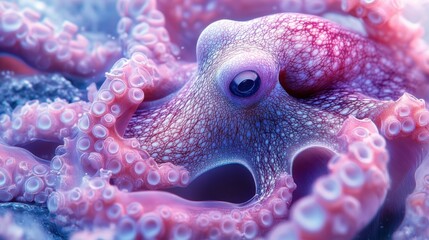 A striking macro zoom of an octopus skin shifting colors rapidly, showing its ability to blend into the environment in fine detail