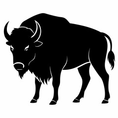 Minimalist Bison Silhouette