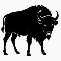 Minimalist Bison Silhouette