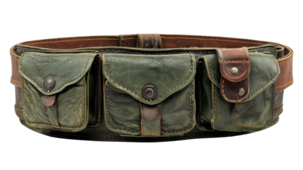 Stylish leather belt with an intricate design showcasing quality craftsmanship and timeless fashion in a minimalist setting, isolated a transparent background.