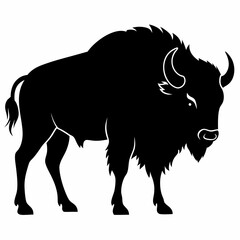 Minimalist Bison Silhouette