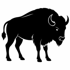 Minimalist Bison Silhouette
