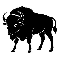 Minimalist Bison Silhouette