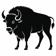 Minimalist Bison Silhouette