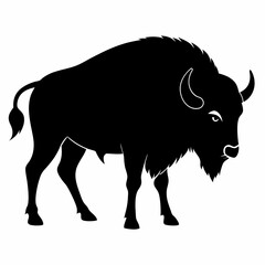 Minimalist Bison Silhouette